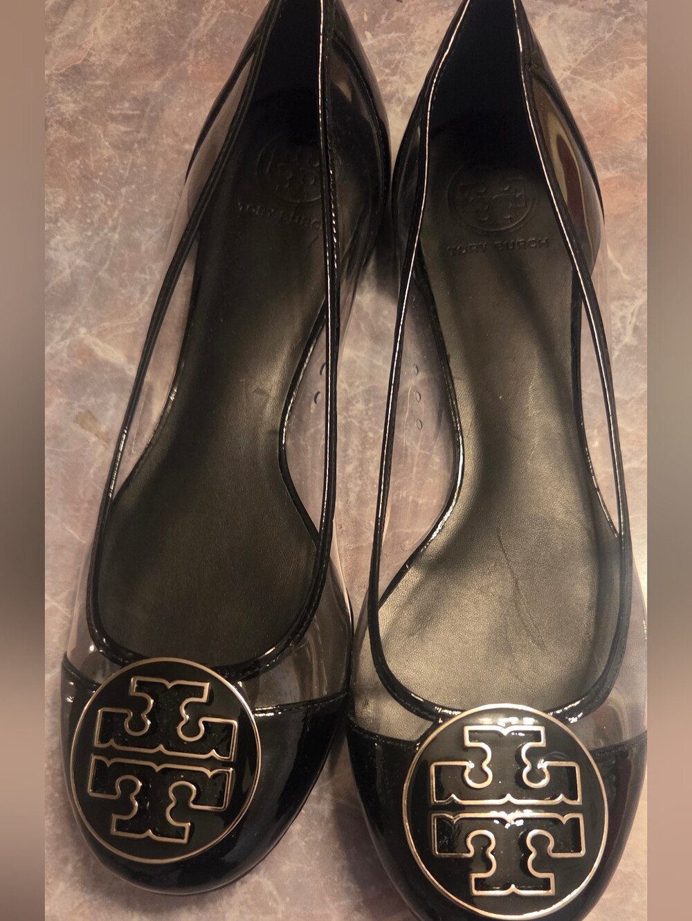 Tory Burch Black With Clear Side Ballet Flats